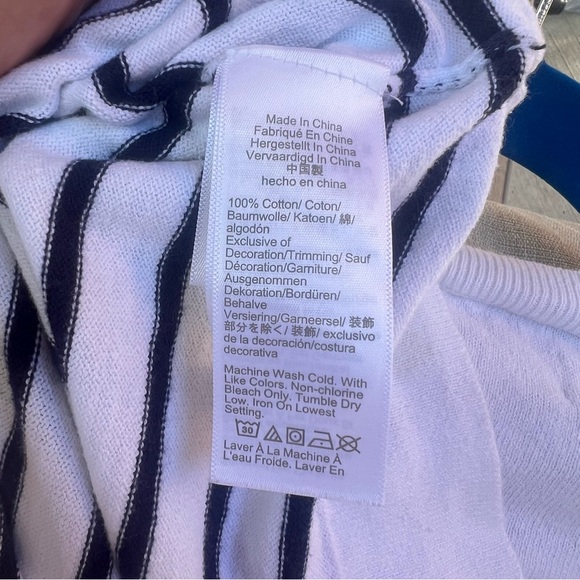 J. Crew White Sweater with Black Stripes and Red Heart Accents - Picture 5 of 7